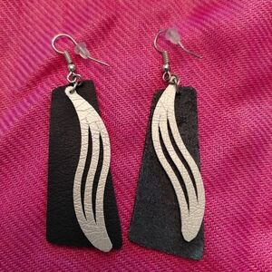 Elegant Black and Silver Earrings